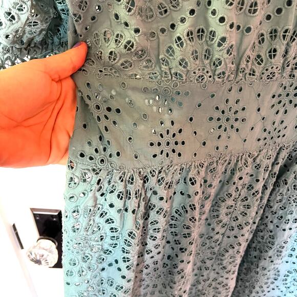NWT Sundance Windblown Eyelet Midi Dress Blue SZ PL - Picture 9 of 9